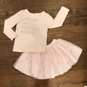 Tulle skirt and shirt set